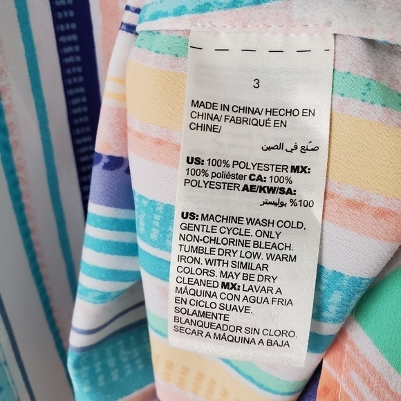 Chico's Chevron Striped Popover Top size 3 (16) - Picture 5 of 7